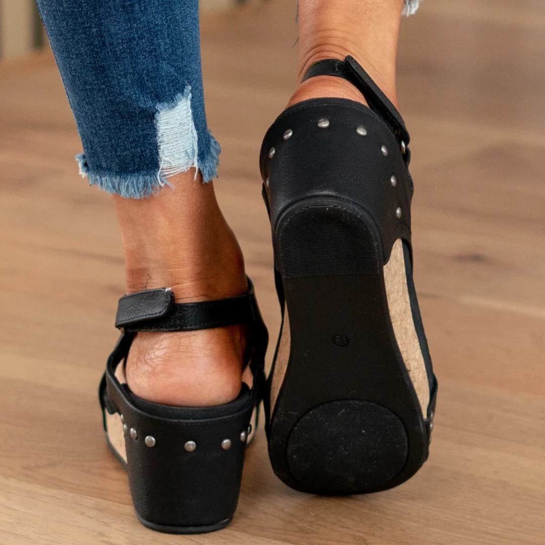 Lydia | Suede Wedge Sandals