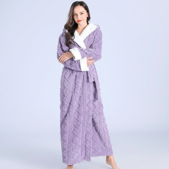 Chloe | Ultimate Women’s Thick Hooded Flannel Bathrobe