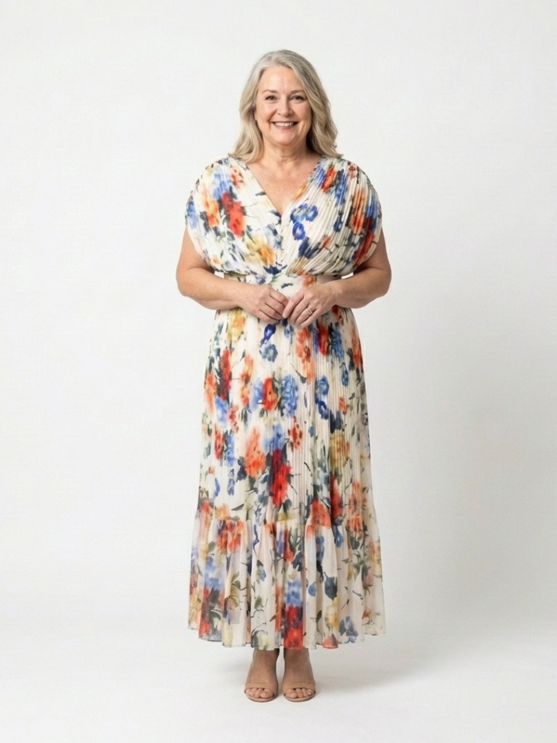 Romilly | Floral Pleated Midi Dress