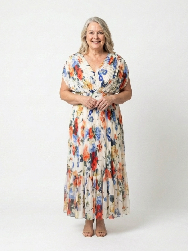 Romilly | Floral Pleated Midi Dress