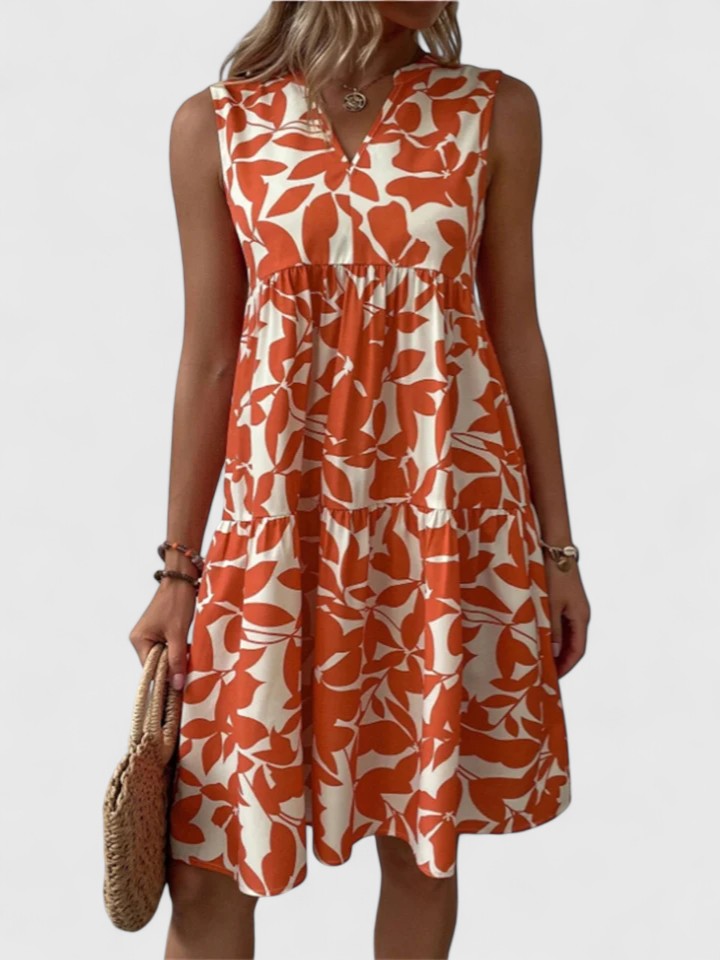 Natalie | Women's Sleeveless Printed A-Line Swing Dress