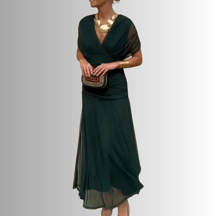 Laura | Draped V Neck Maxi