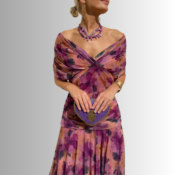 Laura | Draped V Neck Maxi