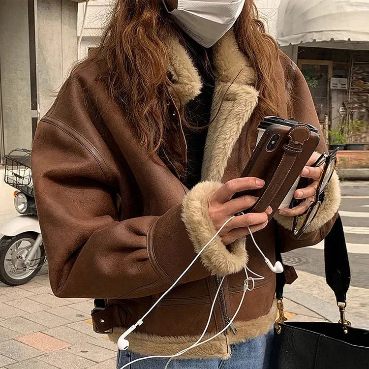 Penelope | Women's Shearling Aviator Jacket