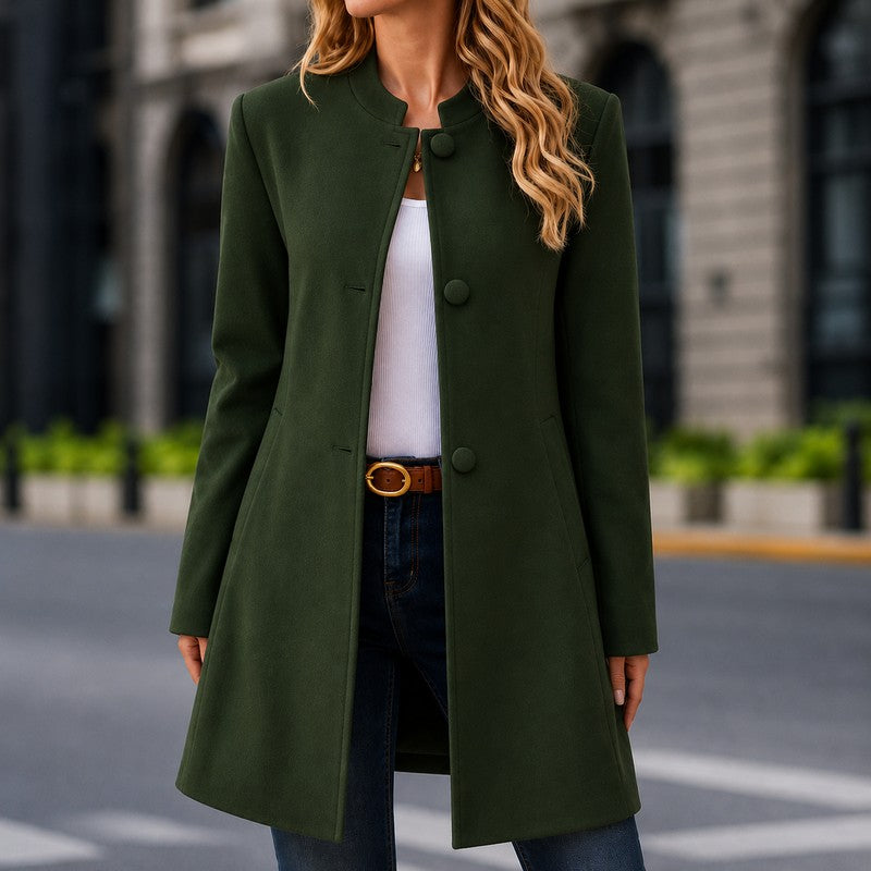 Marisol | Tailored Stand-Collar Midi Coat