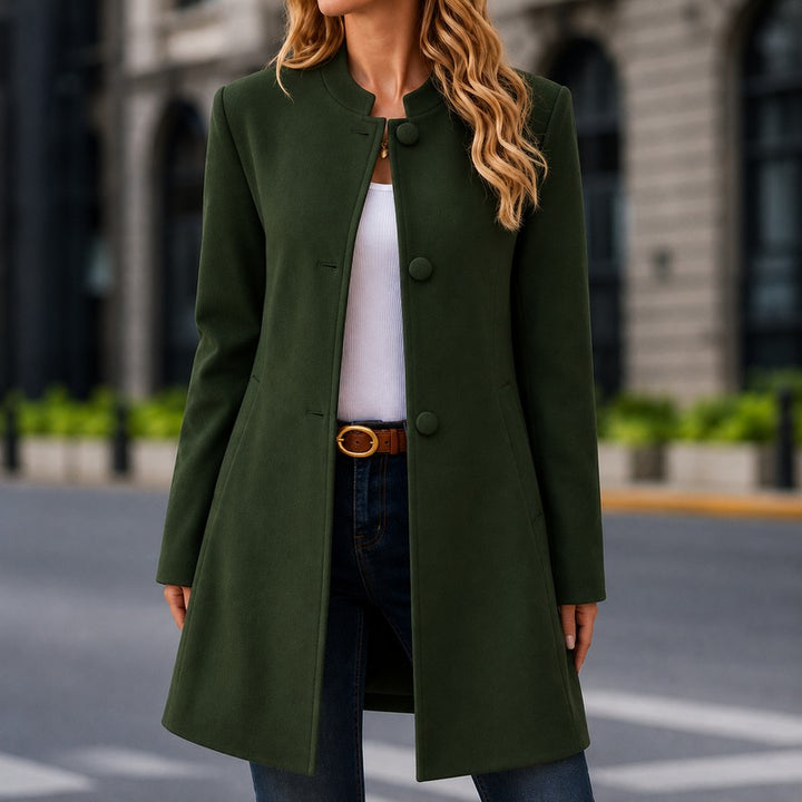 Marisol | Tailored Stand-Collar Midi Coat