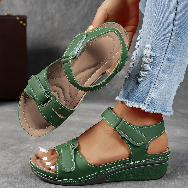 Janet | Adjustable Strap Wedge Sandals