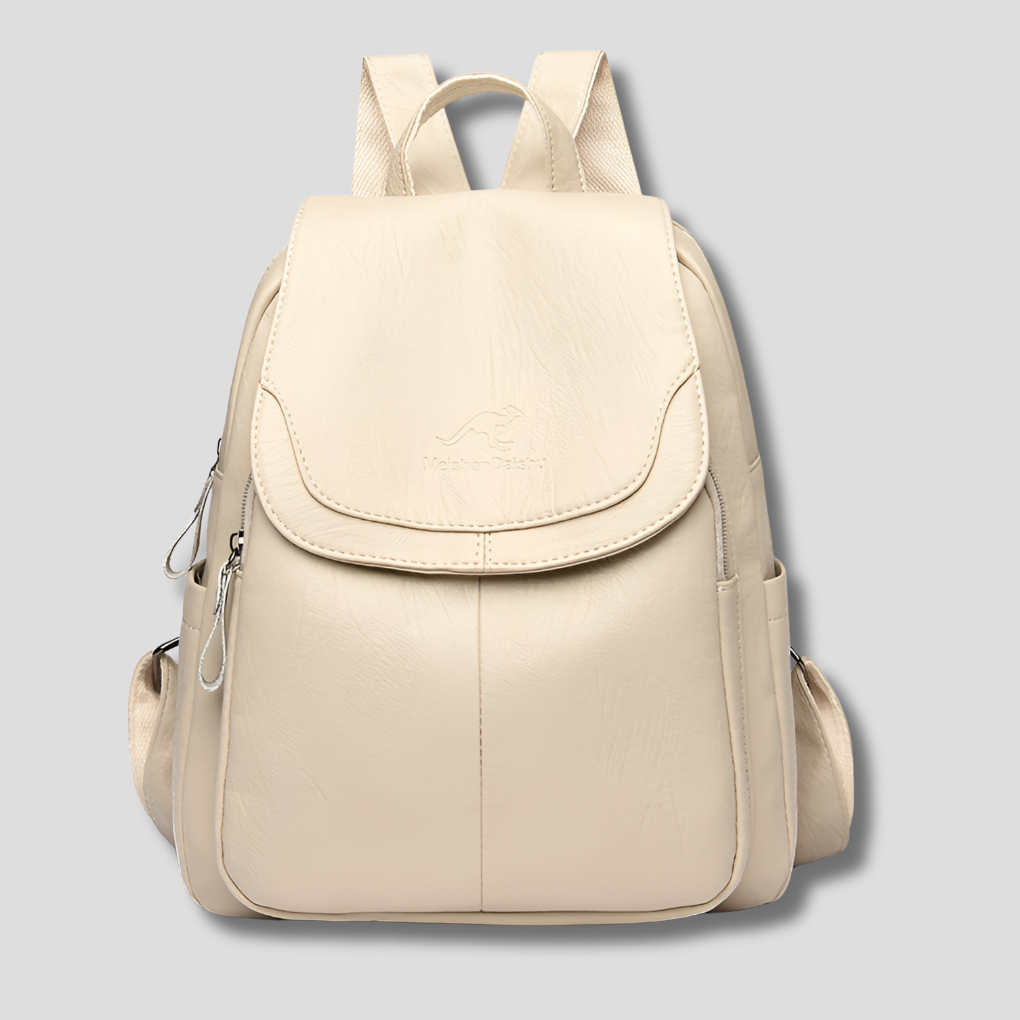 Caroline | Anti-Theft Leather Backpack for Stylish Women