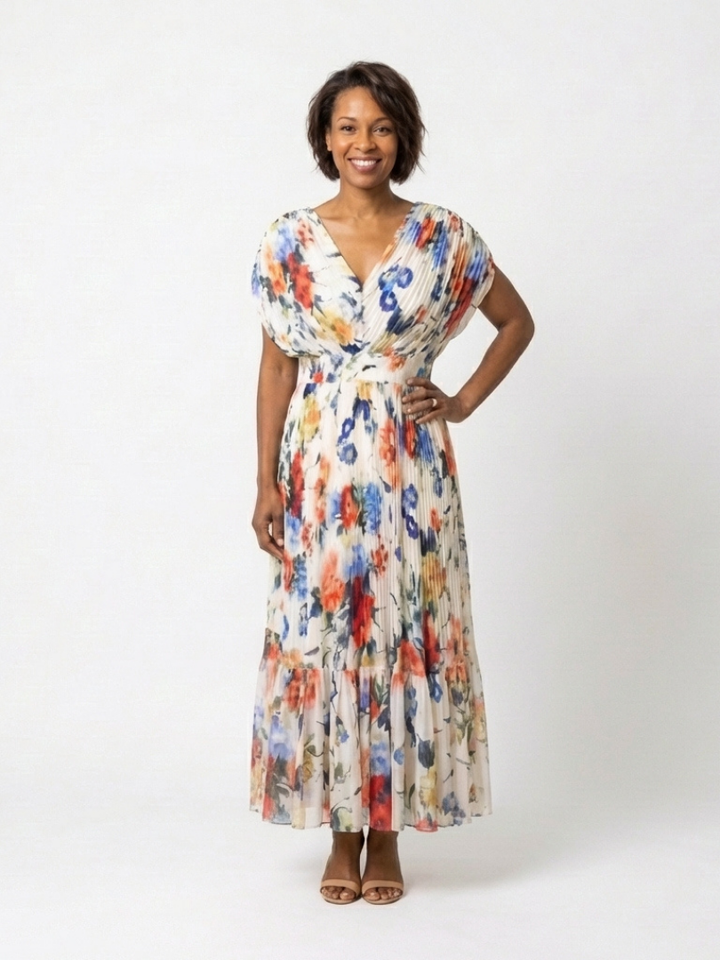 Romilly | Floral Pleated Midi Dress
