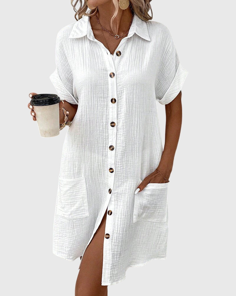 Harper | Women's Button-Down Shirt Dress with Pockets