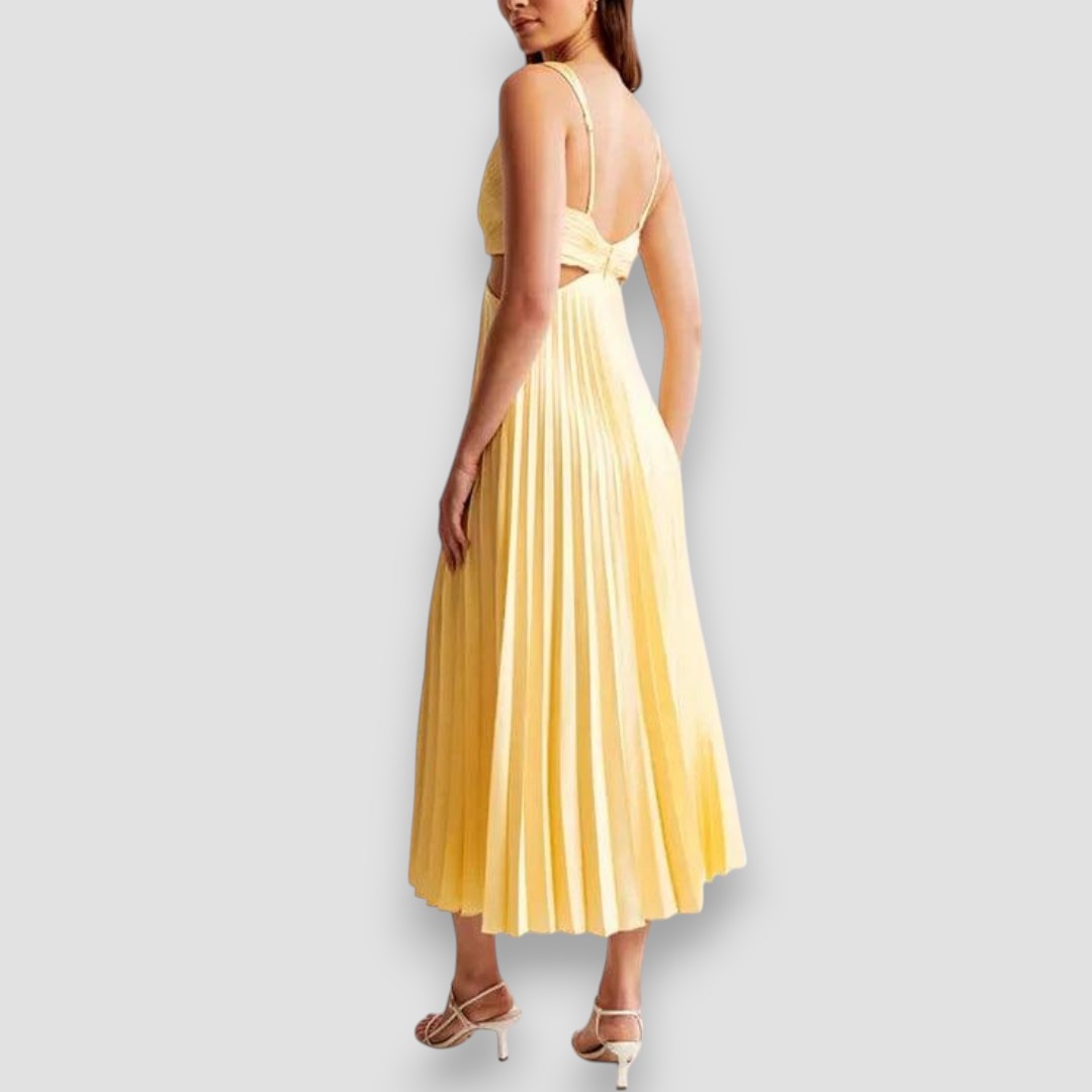 Maisie | Cut-Out Pleated Midi Dress