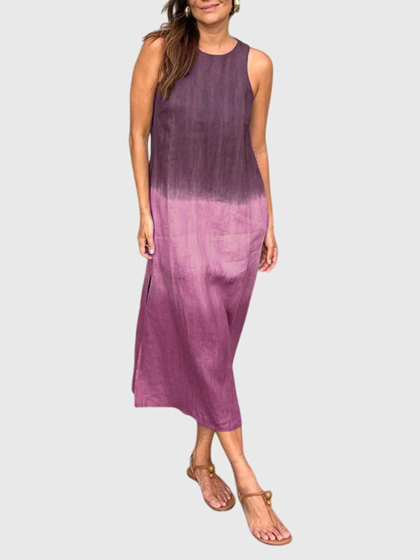 Lillian | Women's Sleeveless Ombre Gradient Midi Dress