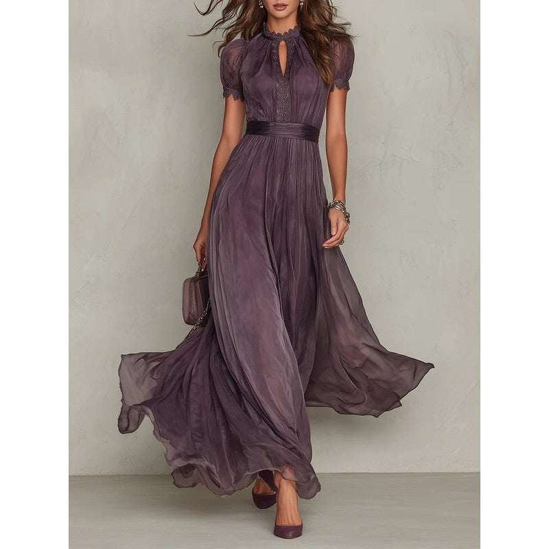Sara | Trimmed A-Line Maxi Dress