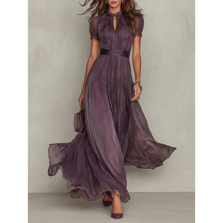 Sara | Trimmed A-Line Maxi Dress