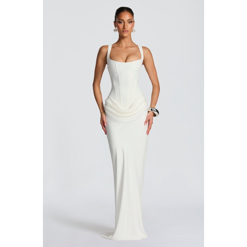 Cornelia | Flared Drop-Waist Maxi Dress