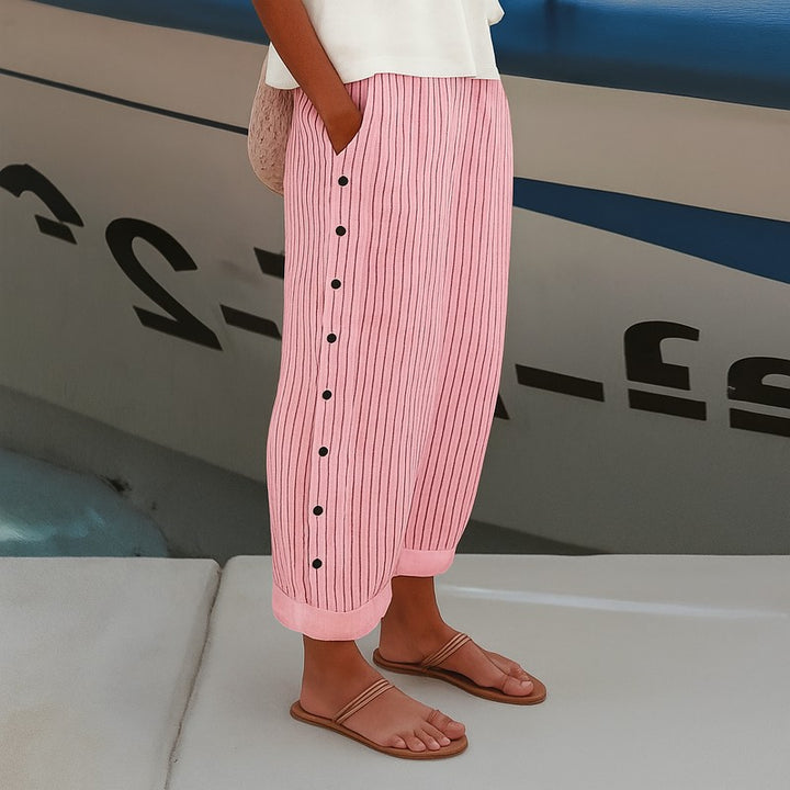 Marisol | Striped Straight-Leg Trousers