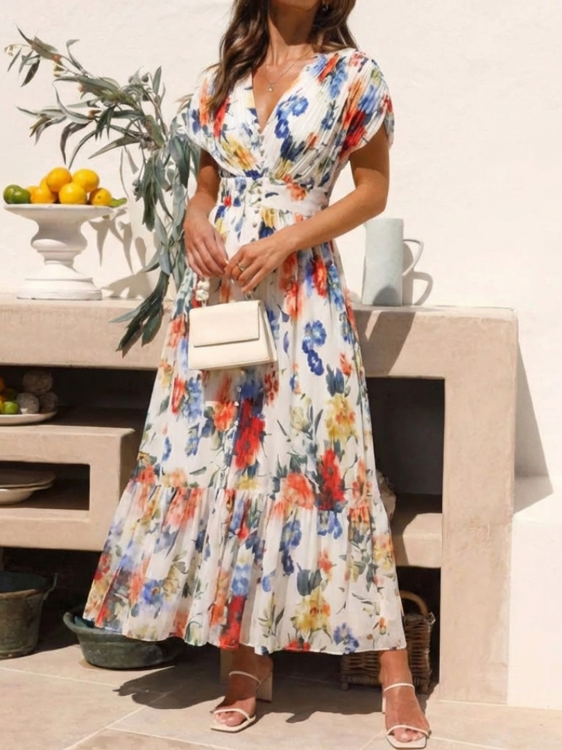 Romilly | Floral Pleated Midi Dress