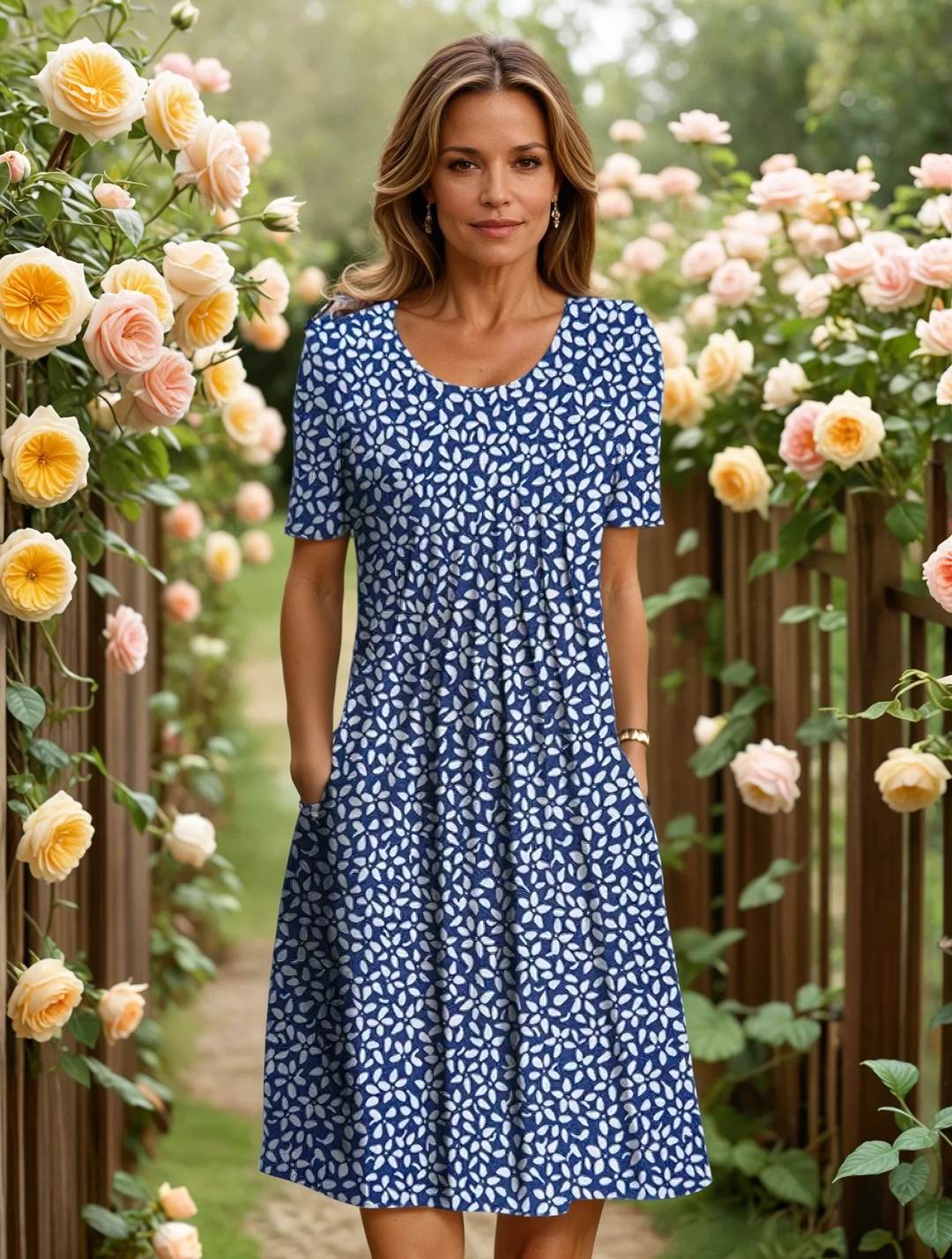 Marianne | Floral Pleated Midi Dress