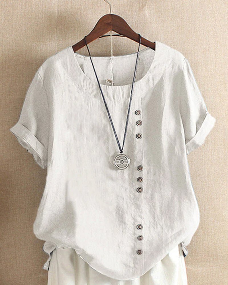Daphne | Asymmetric Button Relaxed Top