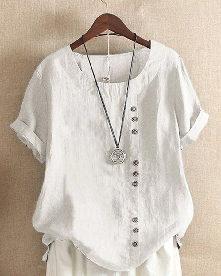 Daphne | Asymmetric Button Relaxed Top
