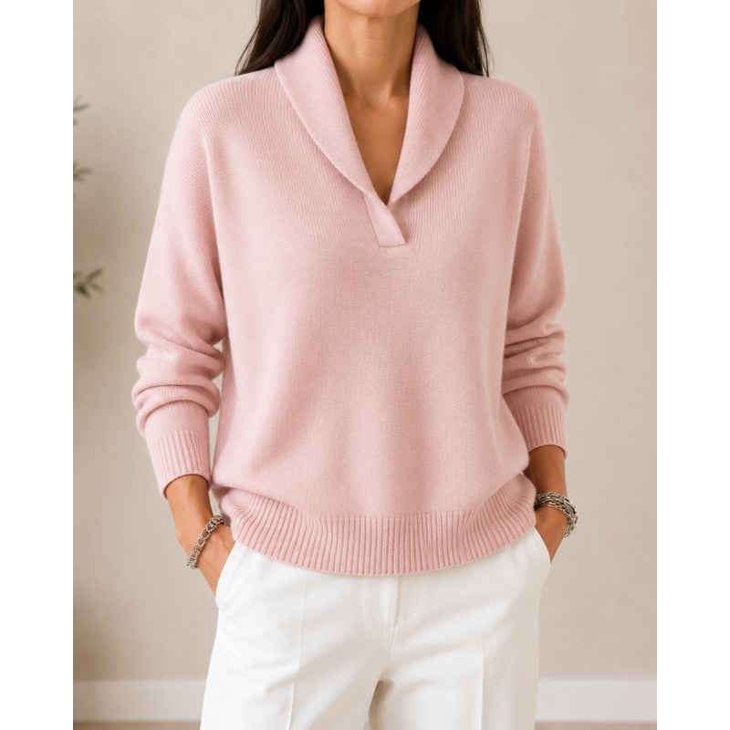 Clara | Relaxed V-Neck Long-Sleeve Sweater