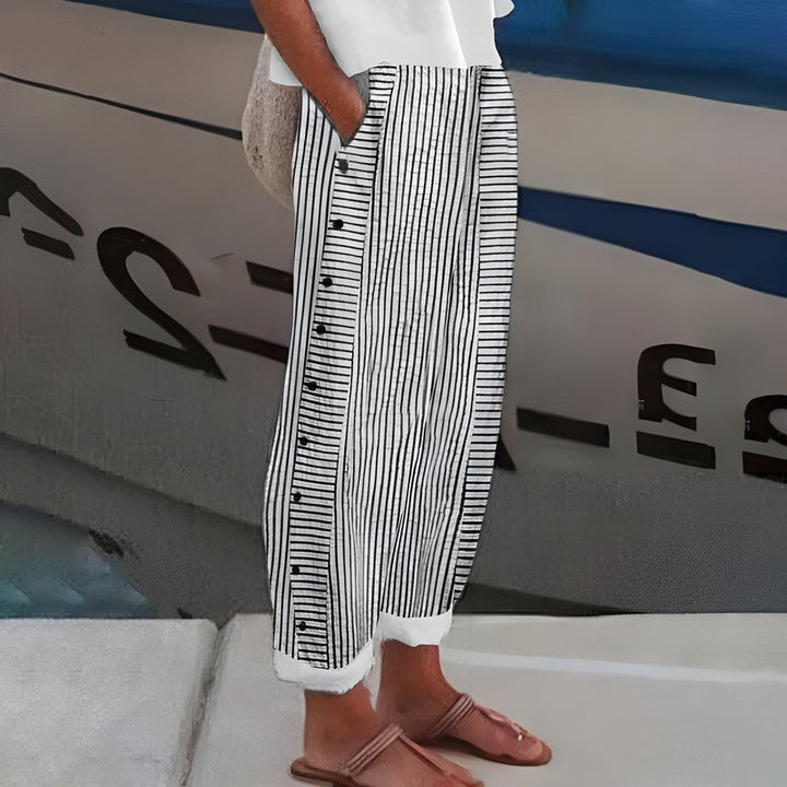 Marisol | Striped Straight-Leg Trousers