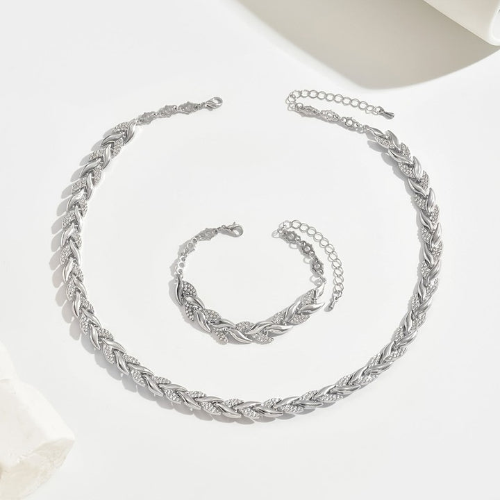 Clara | Chevron-Link Rhinestone Jewellery Set