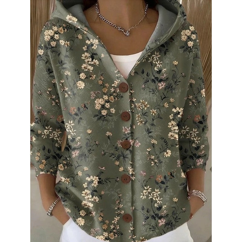 Vanessa | Abstract Print Button-Front Cardigan