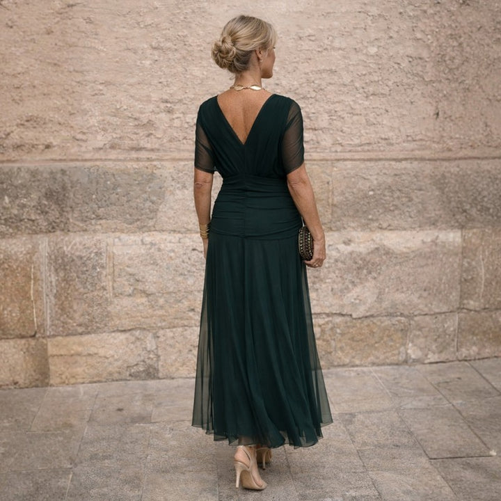Adrienne | Off-Shoulder Ruched Mermaid Maxi Dress