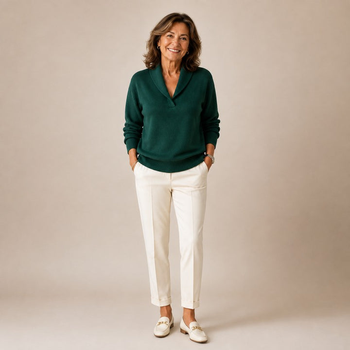 Clara | Relaxed V-Neck Long-Sleeve Sweater