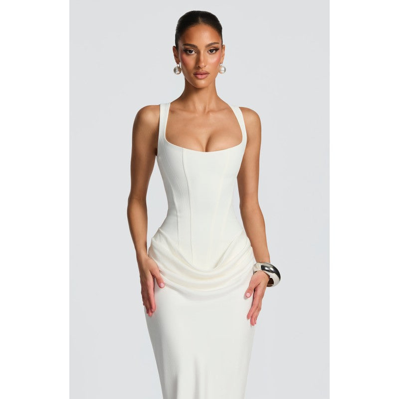 Cornelia | Flared Drop-Waist Maxi Dress