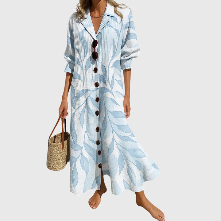 Madeline | Women's Printed Button-Front Maxi Dress