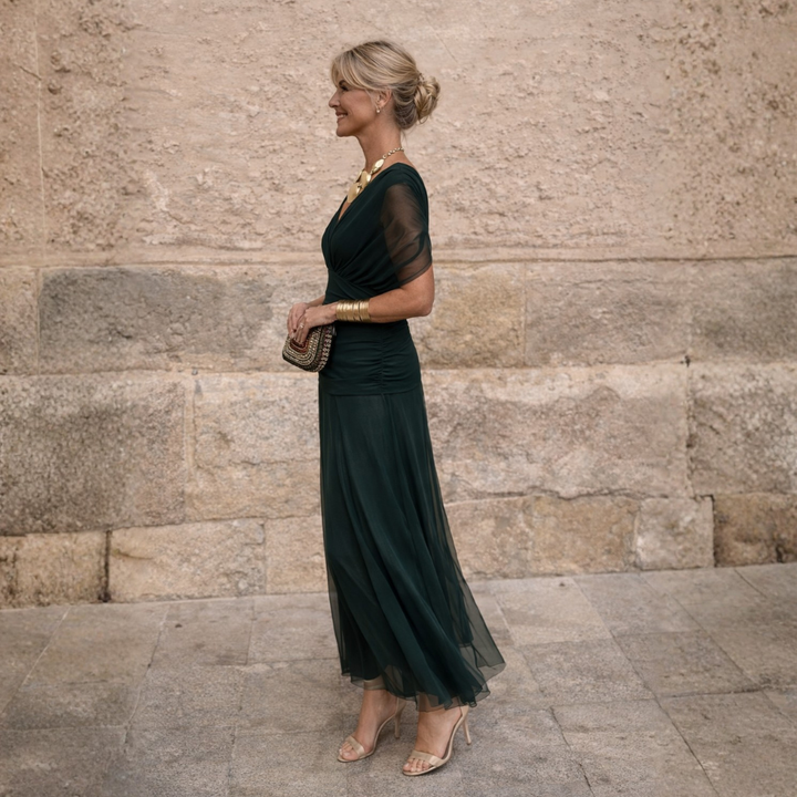 Frankie | Draped Chiffon Maxi Dress