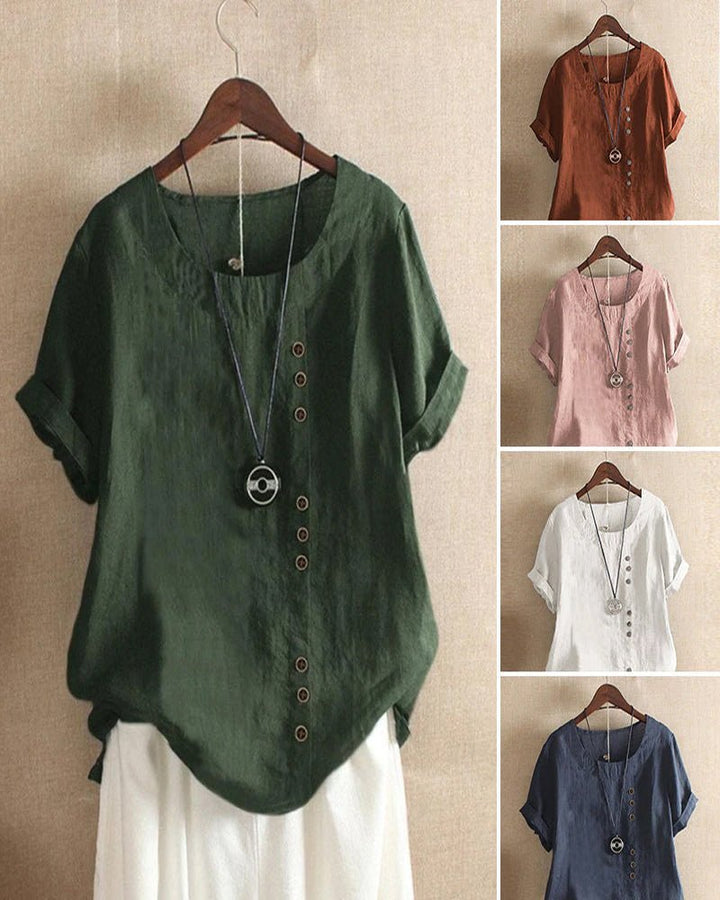 Daphne | Asymmetric Button Relaxed Top