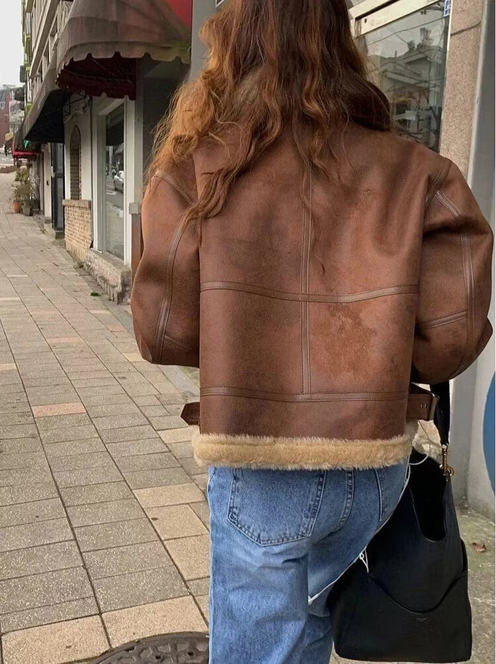 Penelope | Women's Shearling Aviator Jacket