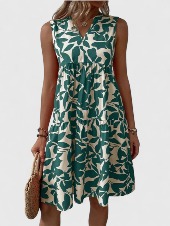 Natalie | Women's Sleeveless Printed A-Line Swing Dress