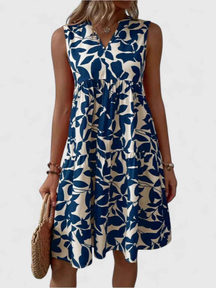 Natalie | Women's Sleeveless Printed A-Line Swing Dress