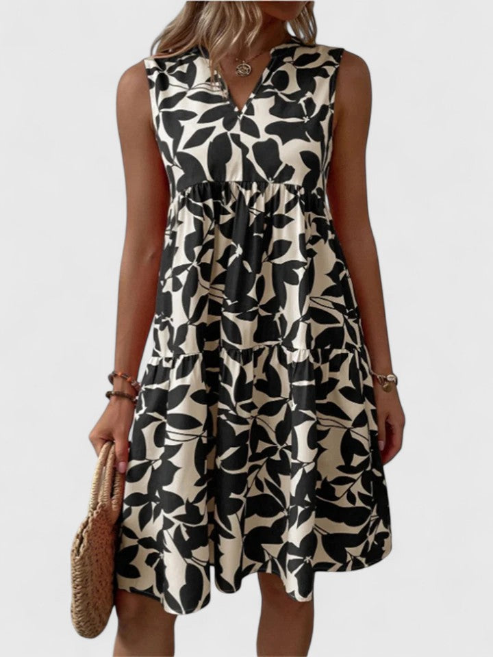 Natalie | Women's Sleeveless Printed A-Line Swing Dress