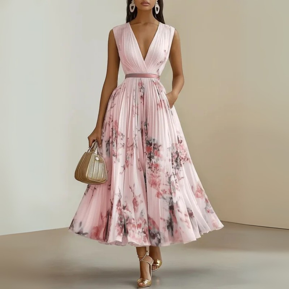 Mariana | Pleated Sleeveless Maxi