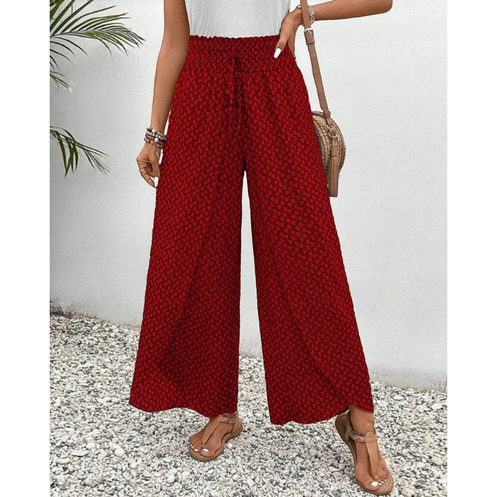 Evelyn | Geometric Print Wide-Leg Trousers