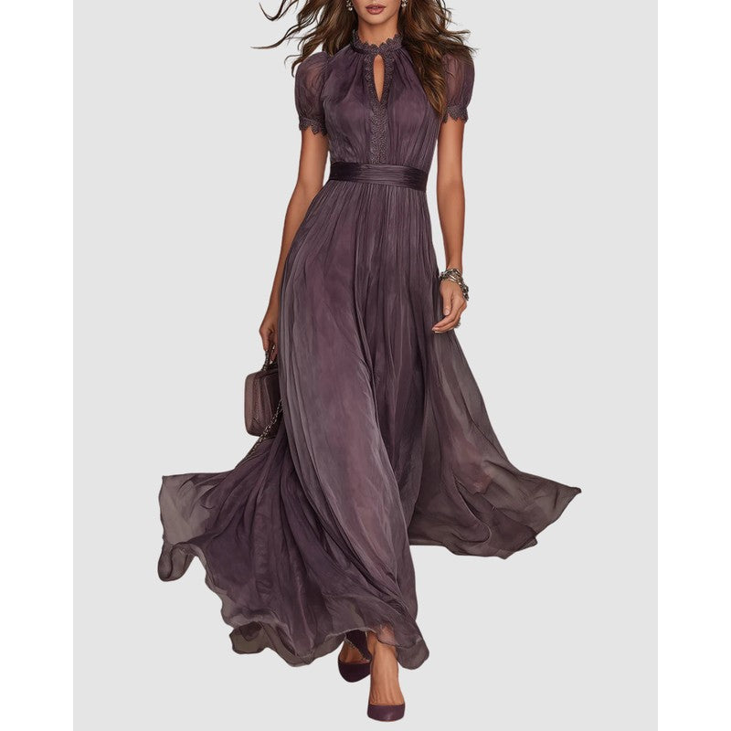 Sara | Trimmed A-Line Maxi Dress
