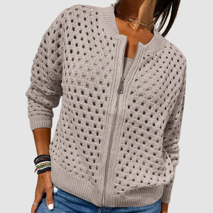 Cyndie | Long-Sleeve Zip-Front Cardigan