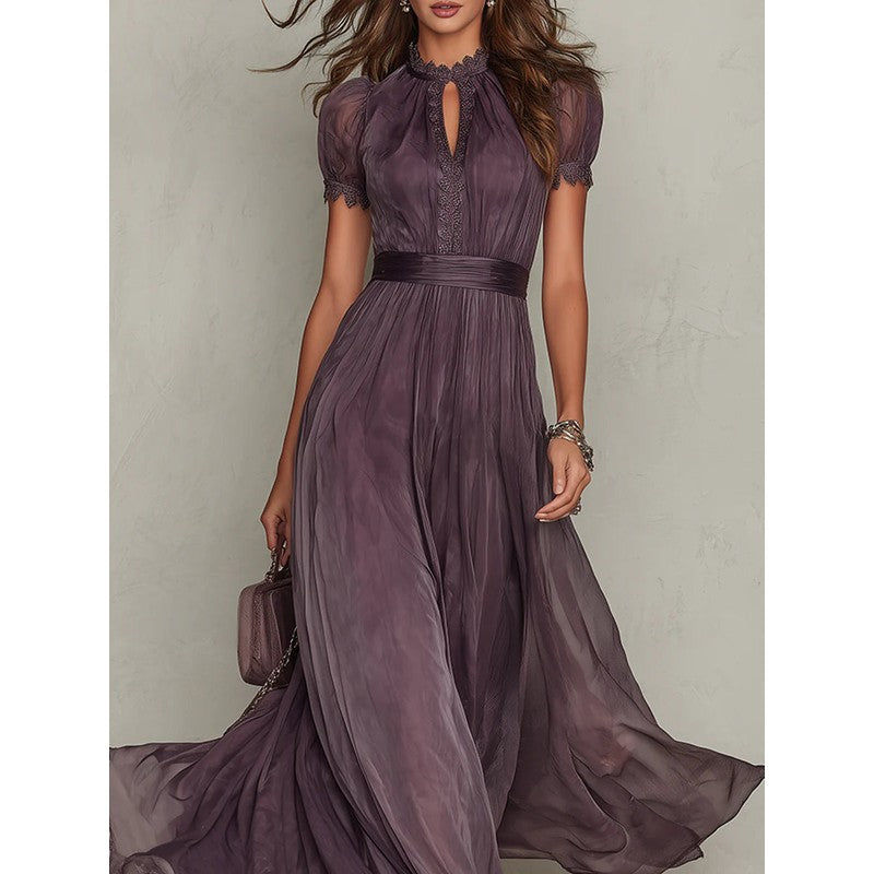 Sara | Trimmed A-Line Maxi Dress