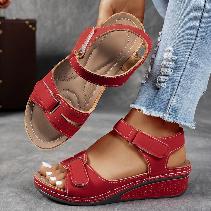 Janet | Adjustable Strap Wedge Sandals