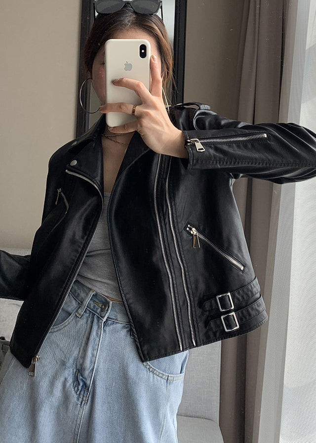 Penny | Faux Leather Biker Jacket