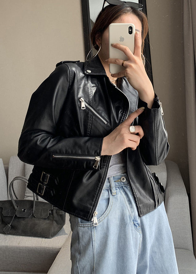 Penny | Faux Leather Biker Jacket
