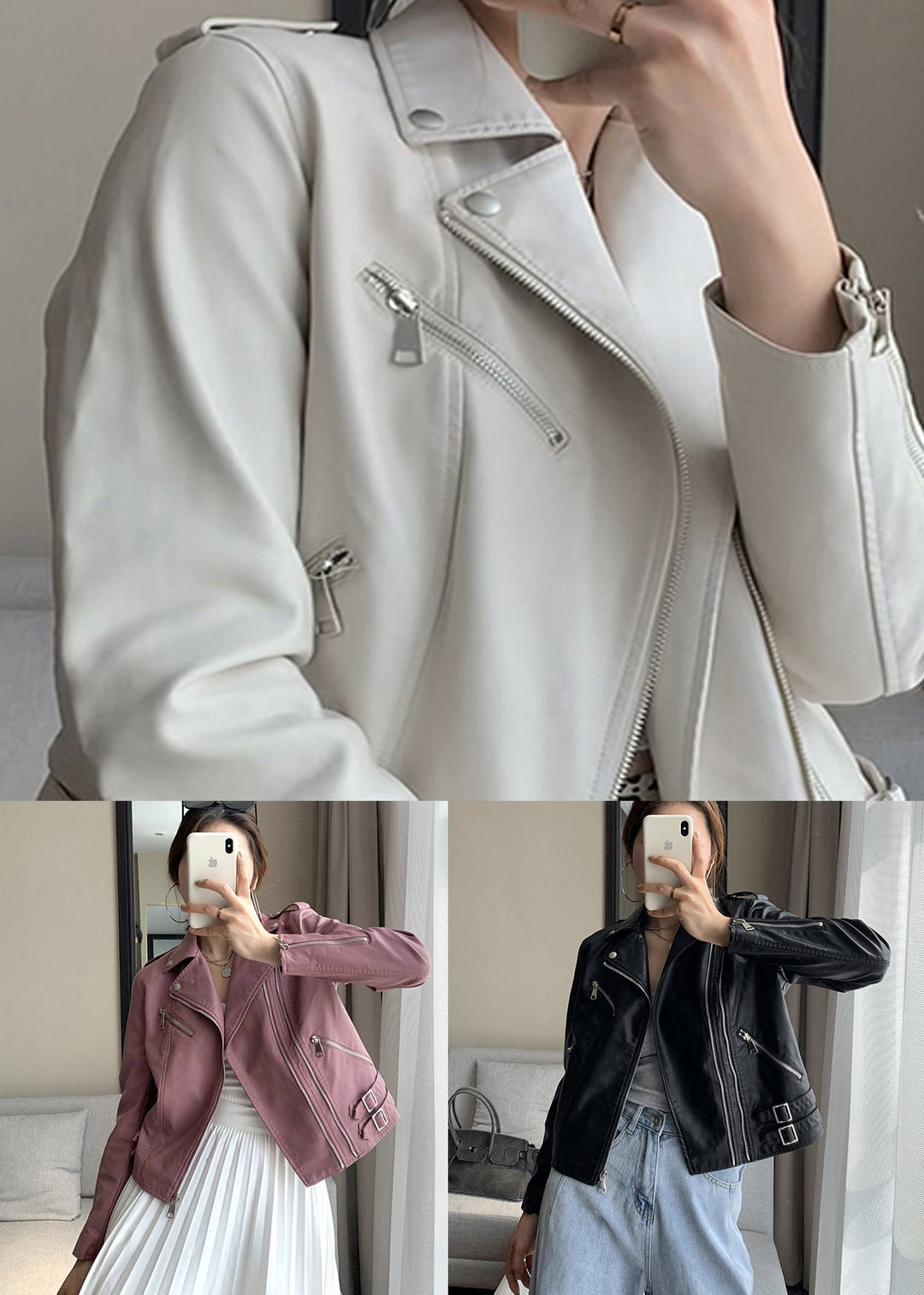 Penny | Faux Leather Biker Jacket