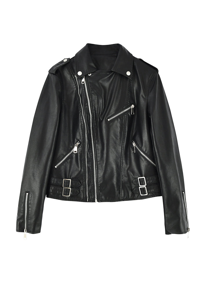 Penny | Faux Leather Biker Jacket