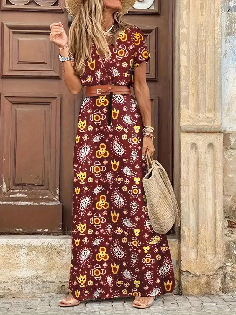 Winnie | Bohemian Print Maxi Dress