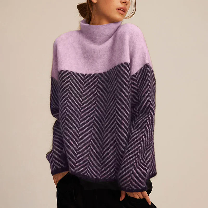Eva | Herringbone Knit Sweater